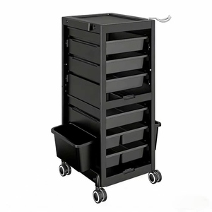Chariot de rangement grande capacité pour salon de coiffure avec barre de teinture, armoire de rangement pour salon de coiffure, chariot de barbier pour outils de teinture et de coiffage - Product Image 4