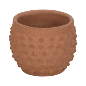 Pot de fleurs rond texturé en terre cuite pour la décoration des plantes d'intérieur et d'extérieur - Product Image 3