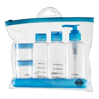 Accessoires de voyage rechargeables portables personnalisés taille lotion shampooing cosmétique kit de bouteille de voyage ensemble distributeur d'emballage en plastique