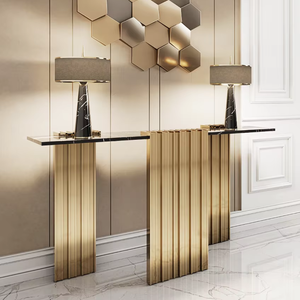 MR lujo elegante Base de acero inoxidable mármol consola Mesa moderna duradera Villa apartamento casa entrada Hotel sala de estar - Product Image 1