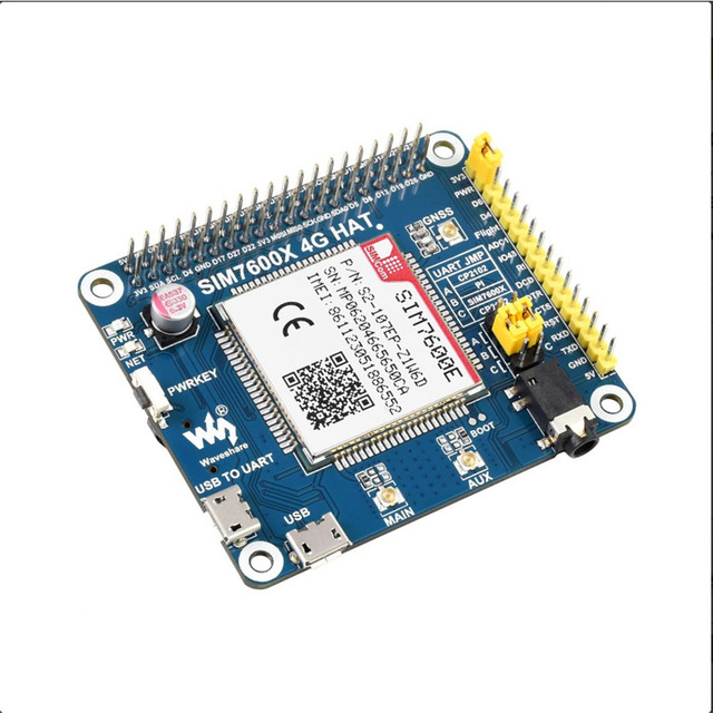 SIM7600E LTE Cat 1 HAT for Raspberry Pi High Speed 4G Cellular Connectivity Module for Telephone Call SMS and Raspberry Pi