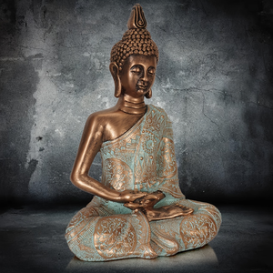 Elegante estatua de Buda de estilo Vintage para decoraciones del hogar-Adorno de resina budista tailandés Artesanía <span class=keywords><strong>Zen</strong></span> del sudeste asiático Budismo - Product Image 1