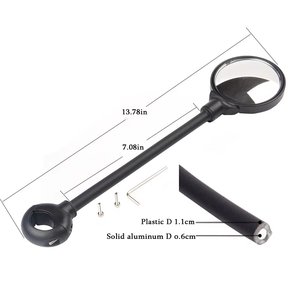 Rétroviseur de vélo <span class=keywords><strong>en</strong></span> plastique durable avec tuyau réglable pour vélos de montagne/de ville - Installation facile - Product Image 6