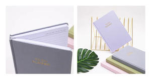 Carnets écologiques personnalisables en tissu de lin avec logo doré, couverture rigide, journaux de bien-être, planificateur A5, journal de lecture, livre de gratitude, agenda - Product Image 2