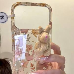 Carino 3D peluche coniglio per iPhone 17 Pro Max custodia per cellulare nuovo modello giocattolo da <span class=keywords><strong>donna</strong></span> Apple 16 15 14 Plus Cover del <span class=keywords><strong>telefono</strong></span> - Product Image 3