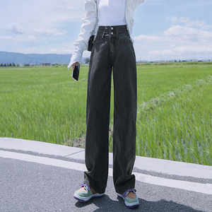 Jeans de haute qualité <span class=keywords><strong>pour</strong></span> femmes, style décontracté, nouvelle collection, grandes tailles, coupe droite, ample, effet amincissant - Product Image 5