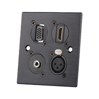 86 Alüminyum Multimedya Duvar Bilgi Kutusu Çift 4-Port D-Tipi Modül CAT5e/CAT6 RJ45 /VGA Ses/Görüntü Ön Panel Soketi