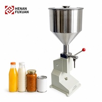 Machine de remplissage manuelle économique pour liquides visqueux en bouteille ou en conserve, idéale pour les sauces piquantes et les jus