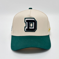 Casquette de baseball structurée à profil haut, vierge, 5 panneaux, bicolore, style A-Frame, pour commande en gros, avec logo brodé personnalisé