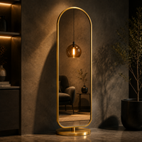 Miroir mural LED moderne pleine longueur avec éclairage IP44 pour hôtel, salle de bain, cuisine, salon, salle de sport, appartement, interrupteur tactile