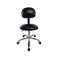 QXR – siège en cuir PU rotatif, antistatique réglable, pied chromé, chaise de bureau industriel ESD