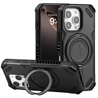 Coques de Téléphone Magnétiques Antichoc de Luxe avec Anneau Rotatif à 360 Degrés de Haute Qualité pour iPhone 17 Air 16 Pro Max 15 Plus 14 13