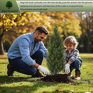 Cây tuyết tùng nhân tạo với mặt đất tăng đột biến, UV kháng giả bụi cây cây cây Bách nhân tạo cho ngoài trời trong nhà vườn - Product Image 3