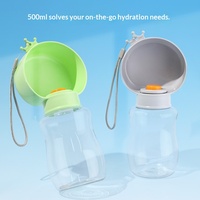 Bouteille d'eau portable anti-fuite pour animaux de compagnie avec boîte de rangement pour aliments 2 en 1, bouteille d'eau pour chien et chat, récipient pour nourriture pour les promenades en plein air