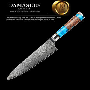 Il Set di coltelli da cucina damasco da 9 pezzi in acciaio giapponese VG10 a 67 strati include un coltello da Chef per disossare il pane con mannaia più per gli Chef - Product Image 3