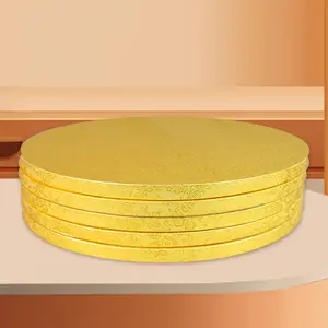 Großhandel benutzerdefiniert Silber-Slimfolie Kuchen Kreise Boards 6 8 10 12 Zoll Kuchen Basis Karton runde Kuchen-Trommel
