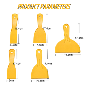 Lot <span class=keywords><strong>de</strong></span> 4 spatules jaunes en plastique flexible <span class=keywords><strong>de</strong></span> 2 à 6 pouces, outils <span class=keywords><strong>de</strong></span> raclage pour papier peint et plâtrage <span class=keywords><strong>de</strong></span> cloisons sèches pour la construction - Product Image 2