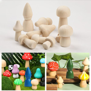 Ensemble de figurines en bois en forme de champignons pour décorations artisanales DIY, 30 pièces en boîte, ornements en bois naturel - Product Image 3