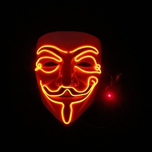 <span class=keywords><strong>Masque</strong></span> LED Lumineux <span class=keywords><strong>pour</strong></span> Cosplay d'Halloween, <span class=keywords><strong>Masque</strong></span> de Hacker, <span class=keywords><strong>Masque</strong></span> <span class=keywords><strong>V</strong></span> <span class=keywords><strong>pour</strong></span> <span class=keywords><strong>Vendetta</strong></span>, S'illumine lors des Soirées Rave et des Bals Masqués - Product Image 2