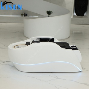 Lit de lavage de cheveux électrique de luxe Kisen, lit de massage pour salons de coiffure, spa, chaise-lit pour salons de manucure et de barbier avec circulation d'eau - Product Image 5