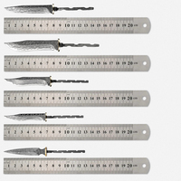 Lame Vierge de Couteau de Chasse Grandsharp, Couteaux à Lame Fixe DIY pour Survie en Plein Air, Outil de Camping, Couteaux de Cuisine Utilitaires en Acier Damas
