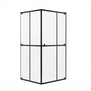 Mampara de Ducha de Vidrio Templado Transparente de 35.4x76.8 Pulgadas con Marco, Mamparas de Baño Minimalistas - Product Image 1