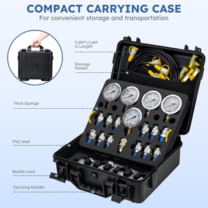 Kit de Diagnóstico Hidráulico con 5 Manómetros y 13 Acoples de Prueba para Excavadoras y Maquinaria de Construcción - Product Image 4