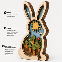 Konijnen-tuin tafeldecoratie cadeau |   3D Populierenhouten ambachtelijke kunst |   Carrot Patch Lentecadeau |   OEM Groothandel |   CPSC |   Paascadeau