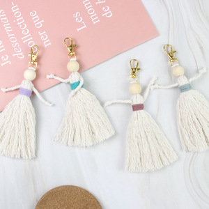 국경을 넘는 인기 DIY 유럽 스타일 나무 구슬 키체인 제작 재료 키트 영어 튜토리얼 소형 가방 - Product Image 1