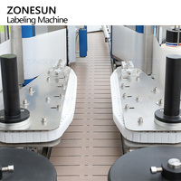 ZONESUN ZS-TB300N automatique plat rond bouteille Double face auto-adhésif autocollant étiqueteuse pour shampooing détergent à lessive