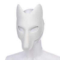 Masque d'artisanat non peint pour animaux DIY Masque de renard d'Halloween Masque vierge en papier