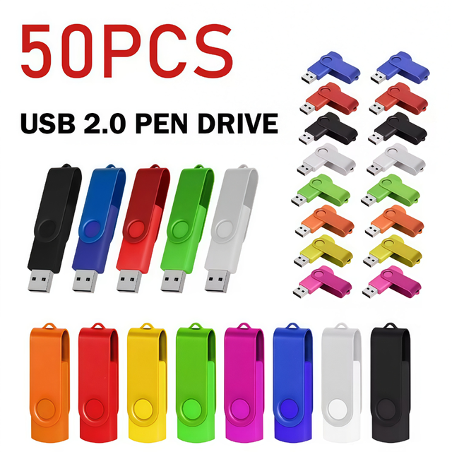 50PCS/lot USB 2.0 Flash Drive Pen Drive 256MB 512MB 1GB 2GB 4GB 8GB 16GB Pendrive Memory Stick 32GB USB Stick Gift Custom LOGO