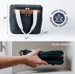 Sac isotherme de voyage pliable 18 canettes en polyester étanche structuré avec bandoulière et ouvre-bouteille - Product Image 2