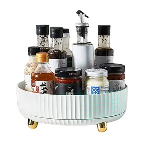 <strong>Rotating</strong> Plastic Multi-functional Seasoning Rack &amp; Storage <strong>Tray</strong> for Kitchen Desktop Cosmetic Use - Product Image 5