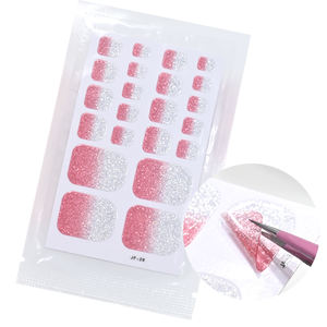 Pegatinas de esmalte para dedos de los pies, 22 puntas, venta al por mayor, diseño encantador de <span class=keywords><strong>verano</strong></span>, esmalte de <span class=keywords><strong>Gel</strong></span>, envolturas de <span class=keywords><strong>uñas</strong></span> para pies, pegatinas - Product Image 5