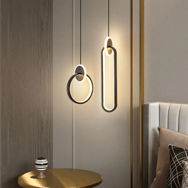 Room Decor Bedside Chandelier Hanging Lamp Nordic Modern Round Led Pendant Light for Indoor Lighting