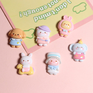 新しいかわいい漫画の動物フィギュアプラスチック樹脂ジュエリーアクセサリー DIY 手作りクリーム接着剤電話ケース靴バックルヘアクリップ - Product Image 3