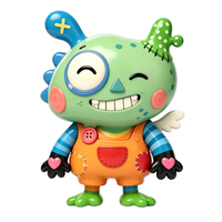 Figurine en vinyle PVC OEM Monstre Vert Kawaii, Jouet Monstre Qui Cligne des Yeux, Cadeau d'Anniversaire, Vente Directe Usine Personnalisée