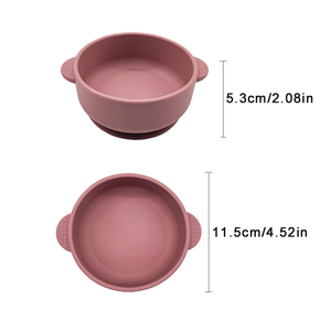 Juego de vajilla de silicona sin BPA para niños, con estampado de animales y doble asa, para comidas sin desorden - Product Image 1