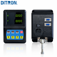 Ensemble de lecteurs numériques DRO miniatures DITRON DS40 à 2 axes, ruban magnétique de 1,5 m et 2 têtes de lecture, LED verte à 8 chiffres pour tour et fraiseuse
