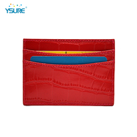 Porte-cartes de crédit et d'identité de luxe pour homme, personnalisé avec logo, en cuir véritable Saffiano gaufré croco, avec blocage RFID