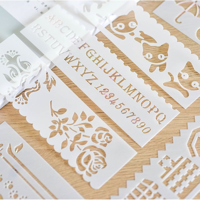 Wholesale Journal Stencil Sheets Template Plastic Stencils Set for Kids Diy Drawing and Painting