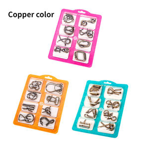 Lot de 8 puzzles métalliques Montessori en fil de fer, casse-têtes interactifs pour enfants et adultes, jeu éducatif et relaxant - Product Image 3