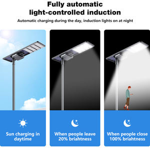 Lámpara <span class=keywords><strong>Solar</strong></span> LED para Exteriores, Todo en Uno, Integrada, Impermeable IP65, de 200W, 300W, 400W, 500W, con Control de Tiempo, Suministro de Fábrica - Product Image 3