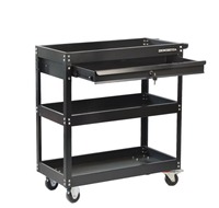 Armoire à outils multifonctionnelle en acier robuste à trois niveaux avec tiroirs pour pièces détachées, chariot à outils pour atelier de réparation automobile