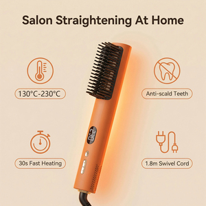 Plancha de Pelo Moderna ODM de 60w con 10 Temperaturas y 130°C ° C-230 ° C Range 360 °   <span class=keywords><strong>Cepillo</strong></span> <span class=keywords><strong>Alisador</strong></span> con Cable Giratorio e Indicador LED - Product Image 4