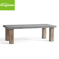 Usine en Chine Mobilier d'extérieur moderne pour patio Dessus de table en ciment pour restaurant avec chaises en rotin Ensemble de salle à manger