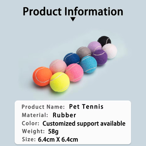 宠物供应商定制标志环保扔狗咀嚼玩具批发橡胶宠物网球互动狗玩具球 - Product Image 5
