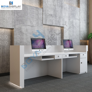 Nhà Máy Giá Tùy Chỉnh Kích Thước Bằng Gỗ Salon Trắng Bàn Tiếp Tân Bàn Văn Phòng Với Ngăn Kéo - Product Image 5