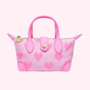 Custom Cute for Heart Print Lady Tote for Girls <b>Small</b> Shoulder <b>Purse</b> Best Valentine Gift Canvas Mini Crossbody Bag Zipper - Product Image 3